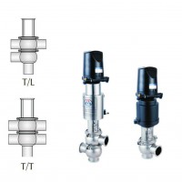 Sanitary Pneumatic Divert Reversing Stop Valve with Long Welding End